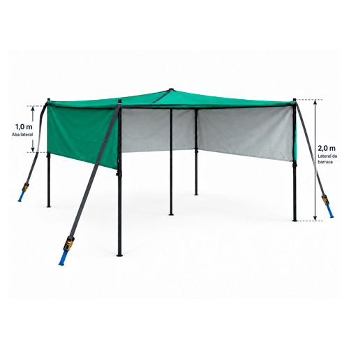 Área de Vivência NR31 – 3 Laterais Sunset para Barraca de Campo 2 x 2 – Abas 1 m