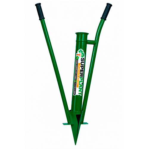 Plantadeira Manual / Matraca Manual com duas empunhaduras Reforçadas, Cano de alumínio 75 mm + Limitador de Profundidade