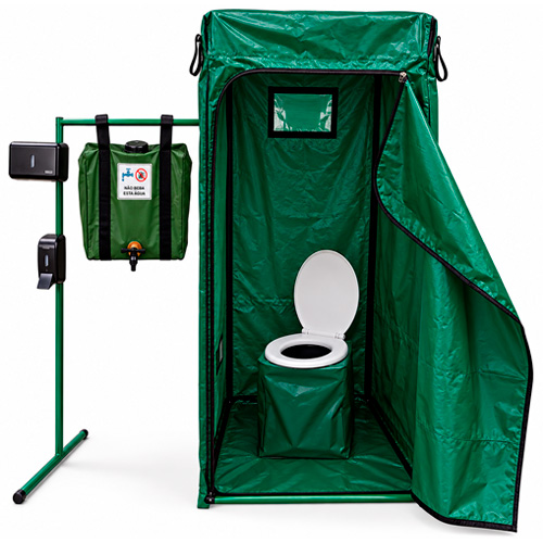 Sanitário Portátil Fossa Seca Completo 1 x 1 m – Área de Vivência NR31 – Com Lavatório e Bolsa de Transporte