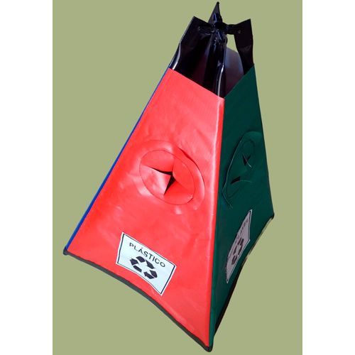 Lixeira Seletiva Portátil em Lona 4 Divisórias para Área de Vivência